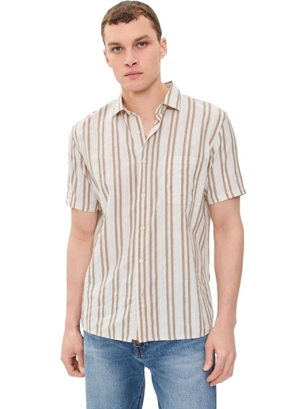 Stylish Men's Textured Dobby Stripe Shirt - Casual or Dressy Wear, Perfect Fit!